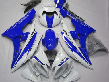 2006-2007 Gloss White and Blue Yamaha R6 Fairings