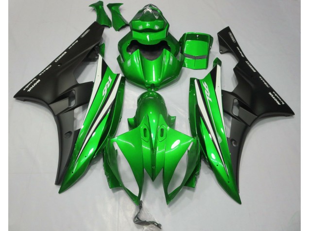 2006-2007 Green Black and White Yamaha R6 Fairings