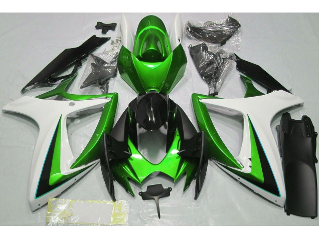 2006-2007 Green & White Suzuki GSXR 600-750 Fairings 2006-2007 Green & White Suzuki GSXR 600-750 Fairings