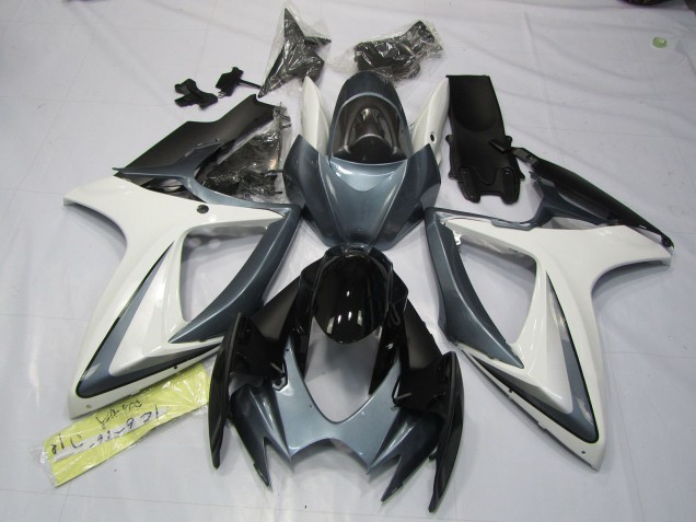 2006-2007 Grey and White Suzuki GSXR 600-750 Fairings 2006-2007 Grey and White Suzuki GSXR 600-750 Fairings