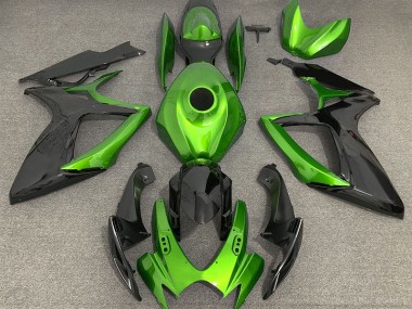 2006-2007 Light Green and Black Suzuki GSXR 600-750 Fairings
