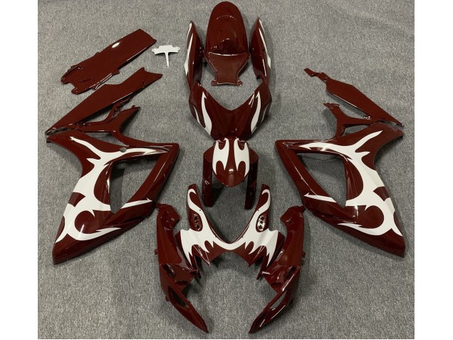 2006-2007 Maroon and White Suzuki GSXR 600-750 Fairings 2006-2007 Maroon and White Suzuki GSXR 600-750 Fairings