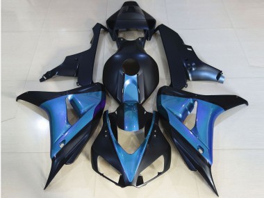 2006-2007 Matte Black & Light Blue Honda CBR1000RR Fairings