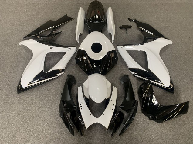 2006-2007 Matte Black and Gloss White Suzuki GSXR 600-750 Fairings 2006-2007 Matte Black and Gloss White Suzuki GSXR 600-750 Fairings