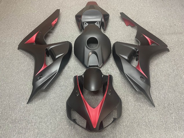 2006-2007 Matte Black and Red Honda CBR1000RR Fairings 2006-2007 Matte Black and Red Honda CBR1000RR Fairings