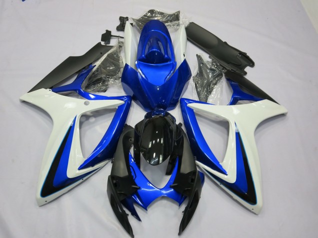 2006-2007 OEM Style White Blue Suzuki GSXR 600-750 Fairings 2006-2007 OEM Style White Blue Suzuki GSXR 600-750 Fairings