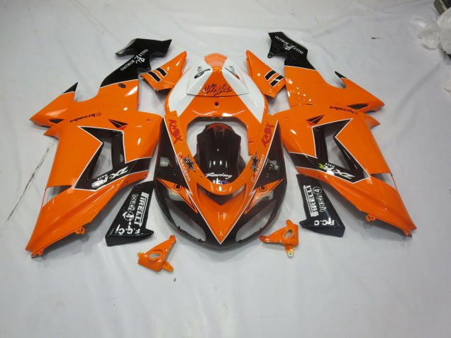 2006-2007 Orange Black Kawasaki ZX10R Fairings 2006-2007 Orange Black Kawasaki ZX10R Fairings