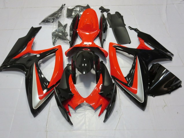 2006-2007 Orange Silver and Black Suzuki GSXR 600-750 Fairings 2006-2007 Orange Silver and Black Suzuki GSXR 600-750 Fairings