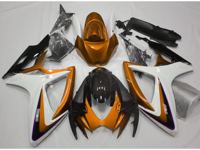 2006-2007 Orange & White Debadged Suzuki GSXR 600-750 Fairings 2006-2007 Orange & White Debadged Suzuki GSXR 600-750 Fairings