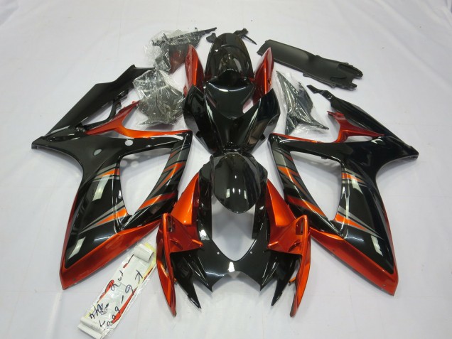 2006-2007 Orange and Black Suzuki GSXR 600-750 Fairings 2006-2007 Orange and Black Suzuki GSXR 600-750 Fairings