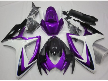 2006-2007 Purple & White Debadged Suzuki GSXR 600-750 Fairings
