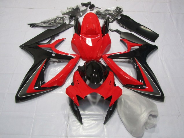 2006-2007 Red Black and Grey Suzuki GSXR 600-750 Fairings 2006-2007 Red Black and Grey Suzuki GSXR 600-750 Fairings