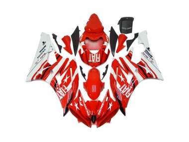 2006-2007 Red and White Star Fiat Yamaha R6 Fairings