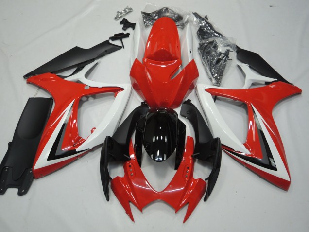2006-2007 Red and White Suzuki GSXR 600-750 Fairings 2006-2007 Red and White Suzuki GSXR 600-750 Fairings