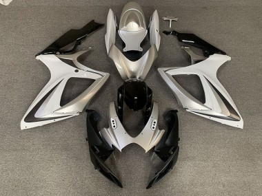 2006-2007 Silver White OEM Style Suzuki GSXR 600-750 Fairings