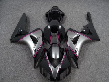 2006-2007 Silver with Pink Pin Stripe Honda CBR1000RR Fairings