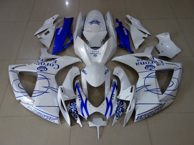2006-2007 White Corona Suzuki GSXR 600-750 Fairings 2006-2007 White Corona Suzuki GSXR 600-750 Fairings