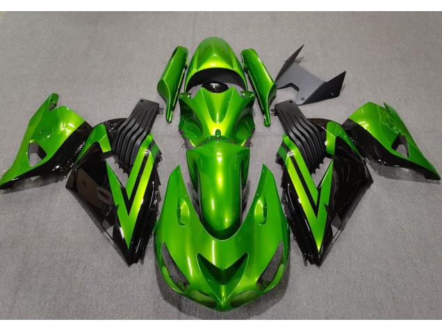 2006-2011 Bright Green & Black Kawasaki ZX14R Fairings 2006-2011 Bright Green & Black Kawasaki ZX14R Fairings