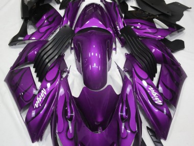 2006-2011 Gloss Purple & Flame Kawasaki ZX14R Fairings