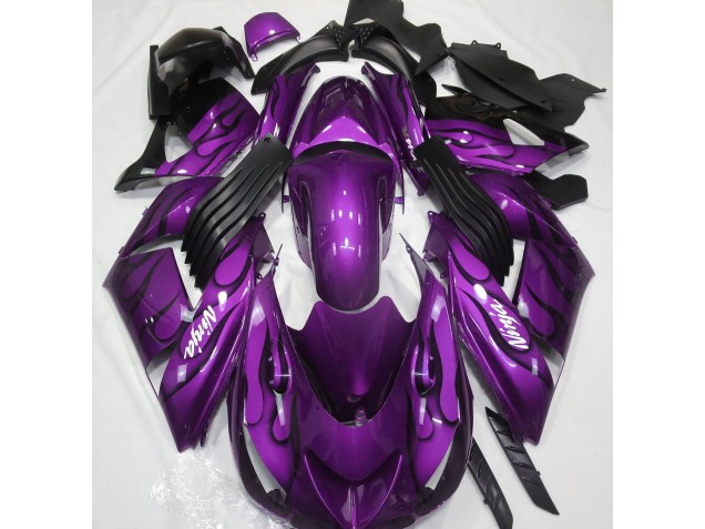 2006-2011 Gloss Purple & Flame Kawasaki ZX14R Fairings 2006-2011 Gloss Purple & Flame Kawasaki ZX14R Fairings