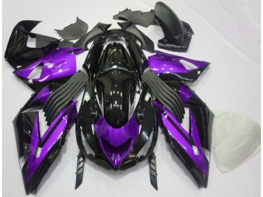 2006-2011 Gloss Purple and Black Plain Kawasaki ZX14R Fairings