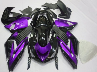 2006-2011 Gloss Purple and Black Plain Kawasaki ZX14R Fairings