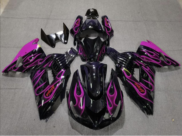 2006-2011 Pink Flame Kawasaki ZX14R Fairings