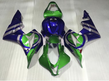 2007-2008 Blue Green Captain America Honda CBR600RR Fairings
