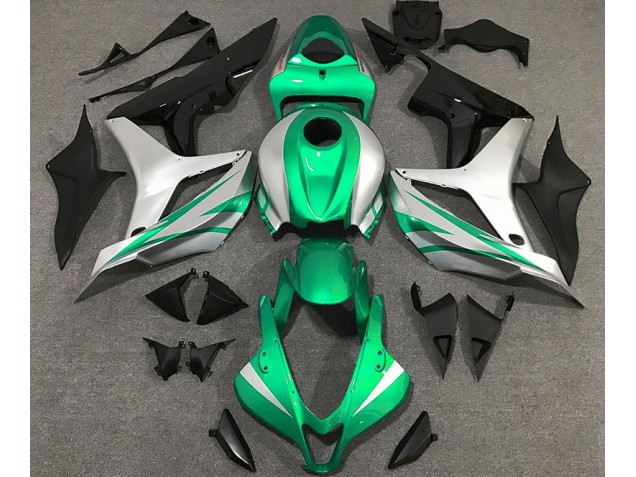 2007-2008 Bright Green and Silver OEM Style Honda CBR600RR Fairings 2007-2008 Bright Green and Silver OEM Style Honda CBR600RR Fairings