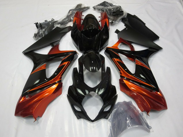 2007-2008 Burnt Orange and Black Suzuki GSXR 1000 Fairings 2007-2008 Burnt Orange and Black Suzuki GSXR 1000 Fairings