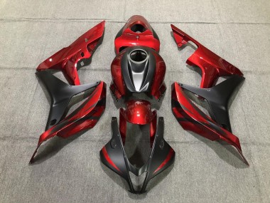 2007-2008 Deep Red and Matte Black Honda CBR600RR Fairings