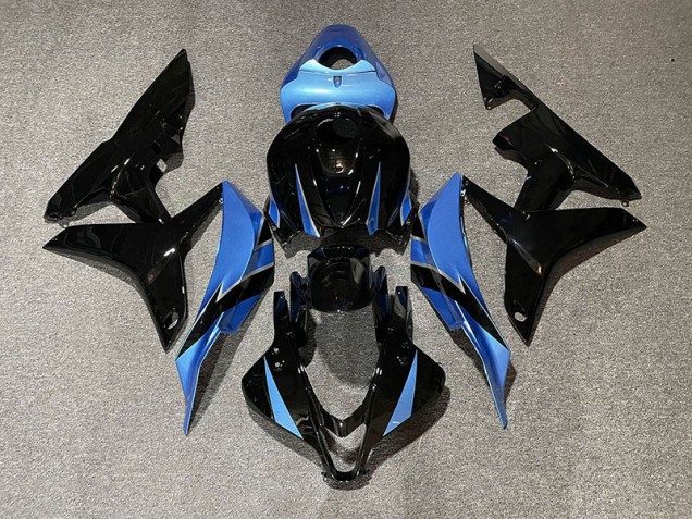 2007-2008 Gloss Black & Light Blue Honda CBR600RR Fairings 2007-2008 Gloss Black & Light Blue Honda CBR600RR Fairings