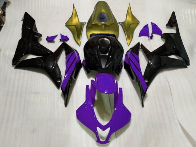 2007-2008 Gloss Black & Purple and Gold Accents Honda CBR600RR Fairings 2007-2008 Gloss Black & Purple and Gold Accents Honda CBR600RR Fairings