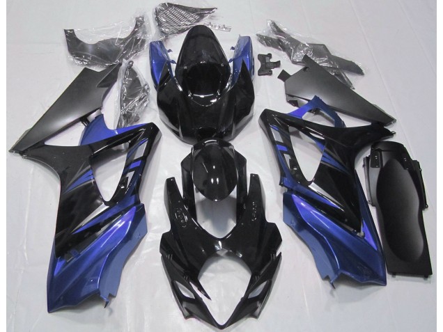 2007-2008 Gloss Black and Blue Suzuki GSXR 1000 Fairings 2007-2008 Gloss Black and Blue Suzuki GSXR 1000 Fairings