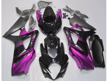 2007-2008 Gloss Black and Pink Suzuki GSXR 1000 Fairings