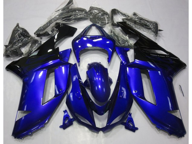 2007-2008 Gloss Blue & Black Kawasaki ZX6R Fairings 2007-2008 Gloss Blue & Black Kawasaki ZX6R Fairings