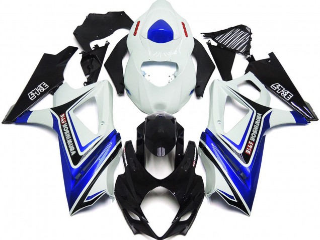 2007-2008 Gloss Blue with White and black OEM Style Suzuki GSXR 1000 Fairings 2007-2008 Gloss Blue with White and black OEM Style Suzuki GSXR 1000 Fairings