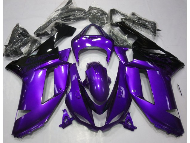 2007-2008 Gloss Purple & Black Kawasaki ZX6R Fairings 2007-2008 Gloss Purple & Black Kawasaki ZX6R Fairings