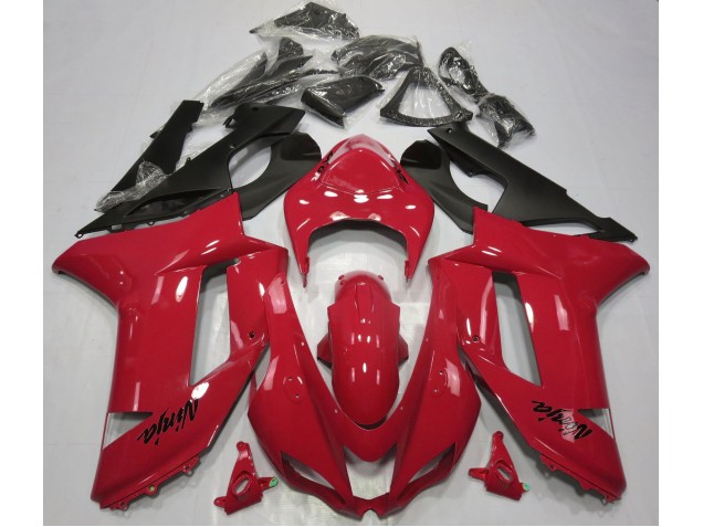 2007-2008 Gloss Red Kawasaki ZX6R Fairings