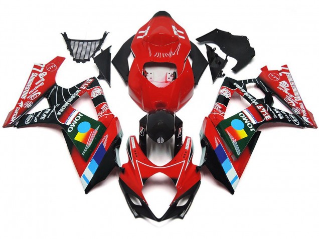 2007-2008 Gloss Red Multi Color Suzuki GSXR 1000 Fairings 2007-2008 Gloss Red Multi Color Suzuki GSXR 1000 Fairings