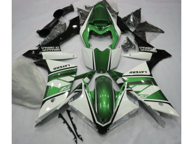 2007-2008 Gloss White and Green Yamaha R1 Fairings