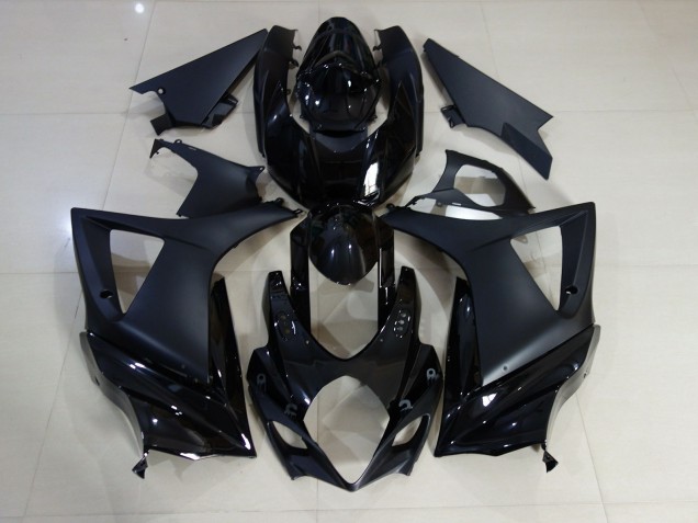 2007-2008 Gloss and Matte Black Plain Suzuki GSXR 1000 Fairings 2007-2008 Gloss and Matte Black Plain Suzuki GSXR 1000 Fairings
