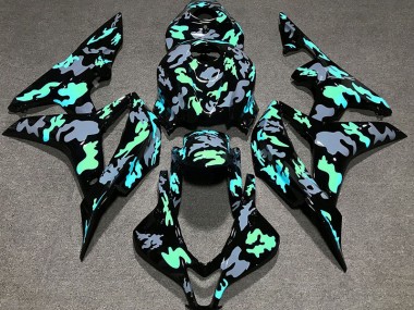 2007-2008 Green and Gray Camouflage Honda CBR600RR Fairings