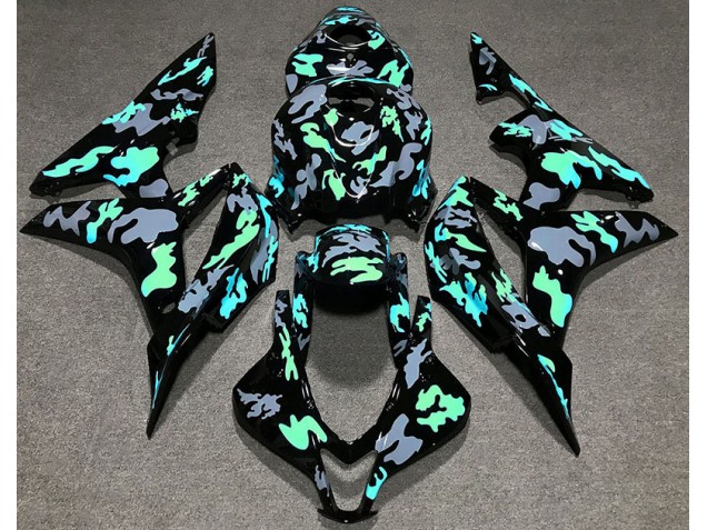 2007-2008 Green and Gray Camouflage Honda CBR600RR Fairings 2007-2008 Green and Gray Camouflage Honda CBR600RR Fairings