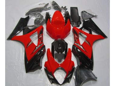 2007-2008 Lava Red and Black Suzuki GSXR 1000 Fairings