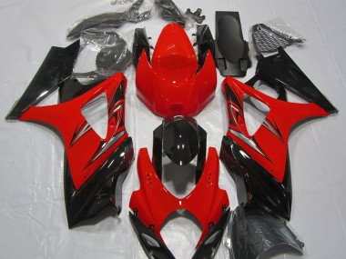 2007-2008 Lava Red and Black Suzuki GSXR 1000 Fairings