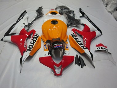 2007-2008 Light Orange and White Repsol Honda CBR600RR Fairings