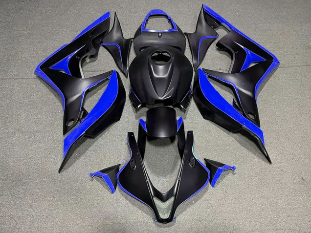2007-2008 Matte Black & Blue Honda CBR600RR Fairings 2007-2008 Matte Black & Blue Honda CBR600RR Fairings