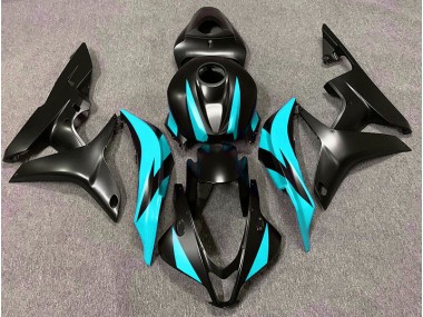 2007-2008 Matte Black & Cyan Design Honda CBR600RR Fairings