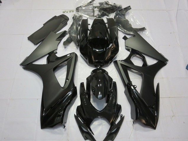 2007-2008 Matte Black Gloss Black Suzuki GSXR 1000 Fairings